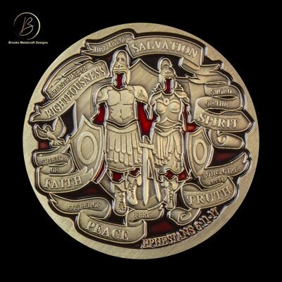 Armor Of God Couple Ephesians 6:11-17 Christian Collectable 3D Challenge Coin