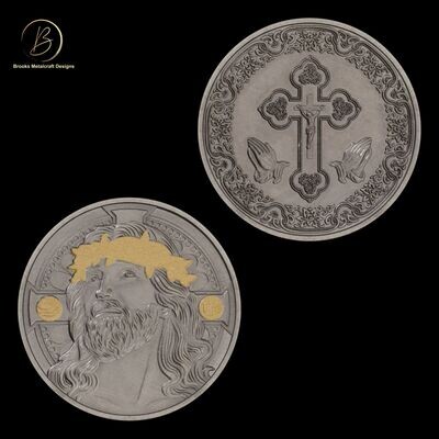 Jesus Christ and Cross Challenge Coin
