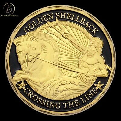 Navy Golden Shellback Crossing the Line Challenge Coin