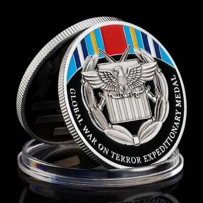 Global War On Terror Silver Expeditionary Medal Challenge Coin