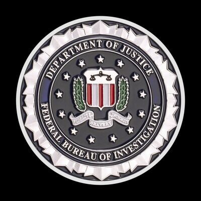 Department of Justice DOJ Silver Federal Bureau of Investigation FBI Challenge Coin