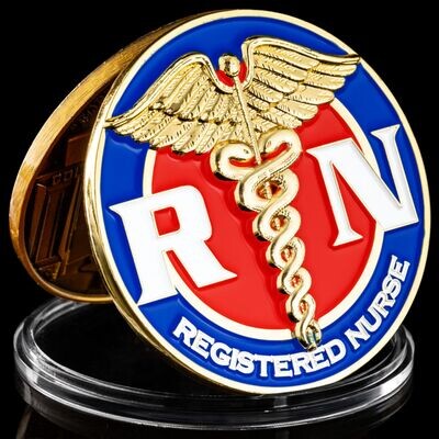 Registered Nurse RN Gold Prayer Coin