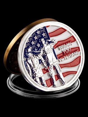 Thank You Veterans Silver Challenge Coin