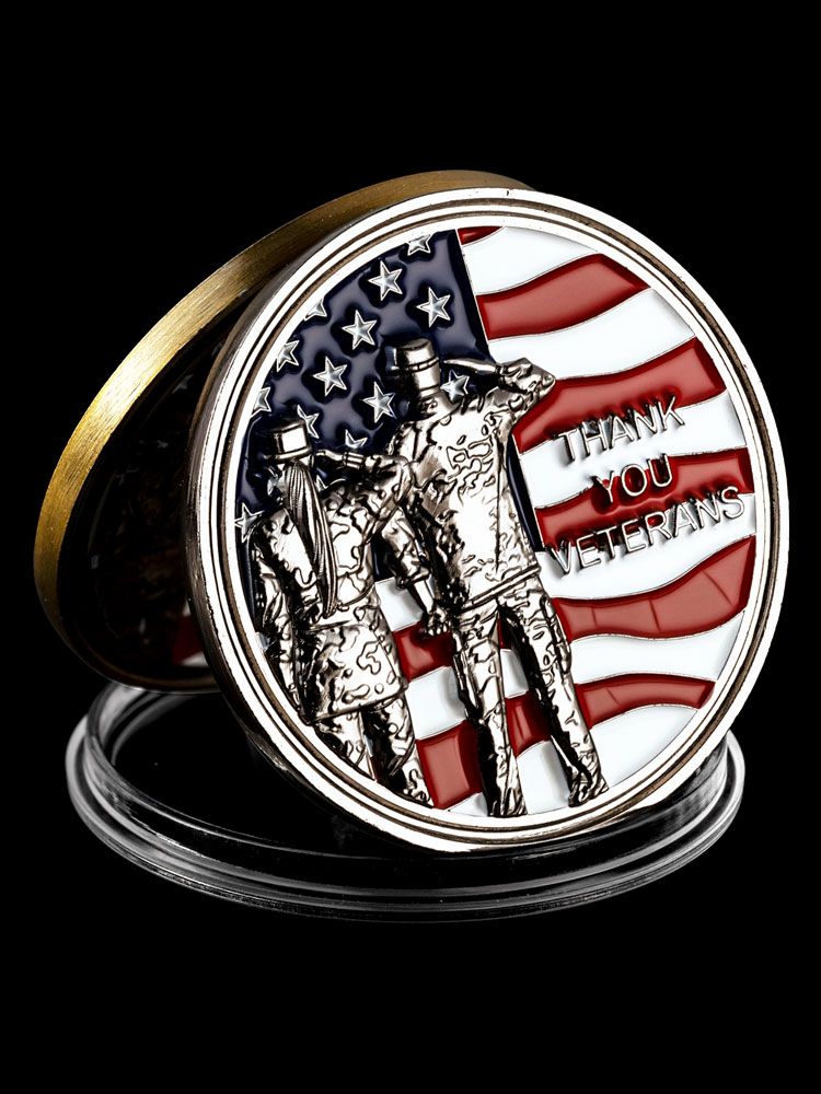 Thank You Veterans Black Nickel Challenge Coin