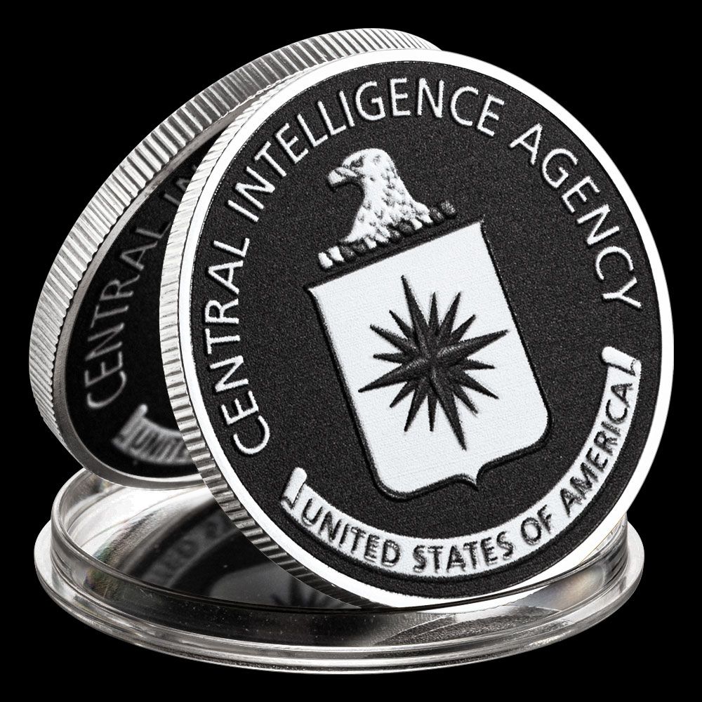 United States Central Intelligence Agency CIA Black and Silver Emblem Coin