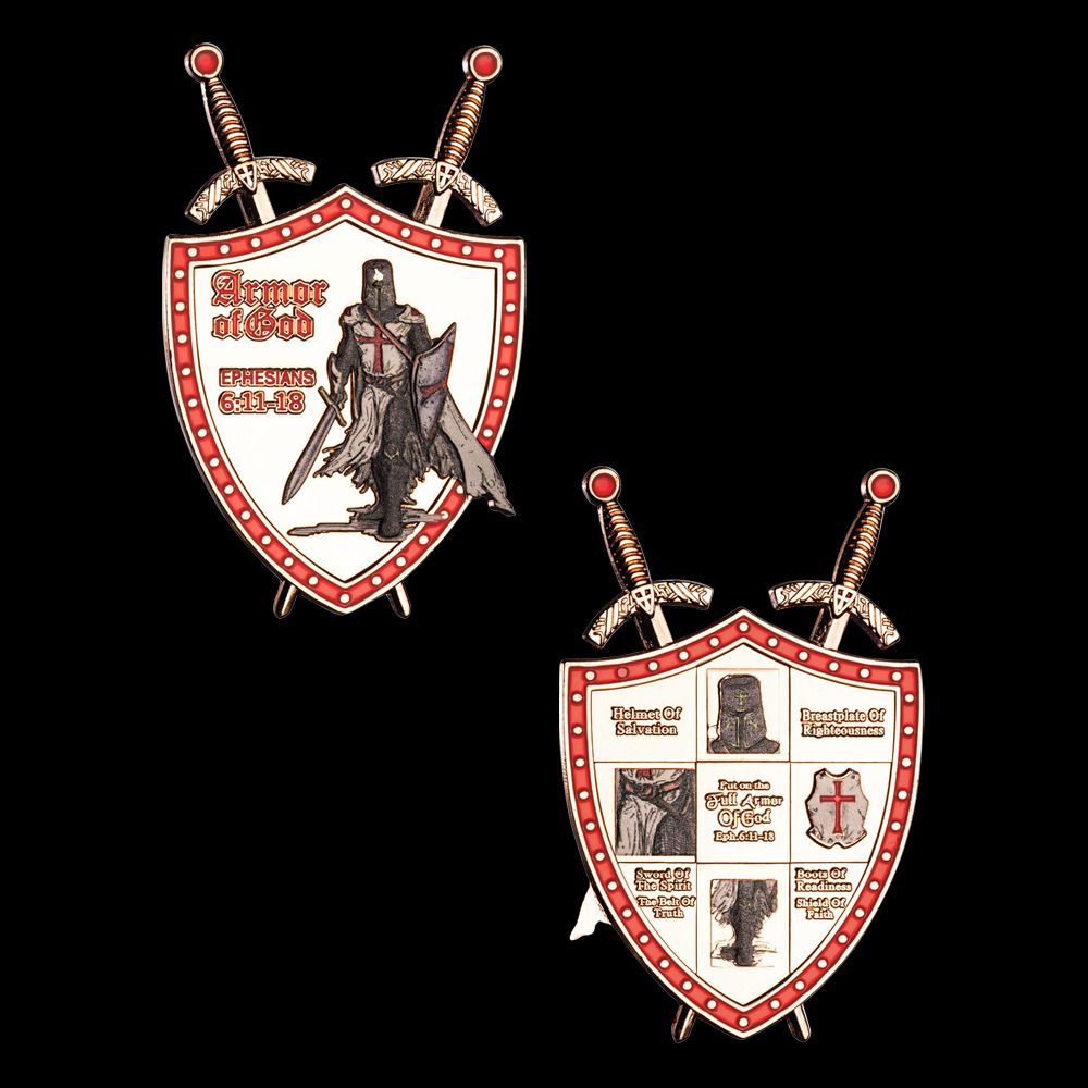 3D Copper Knights Templar Collectable Armor of God Eph. 6:11-18 Christian Coin