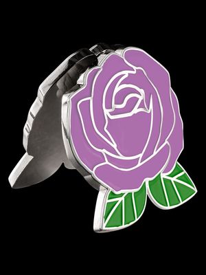 3D Pink Gratitude Admiration Joy Rose with Silver Highlights with an Engravable Back