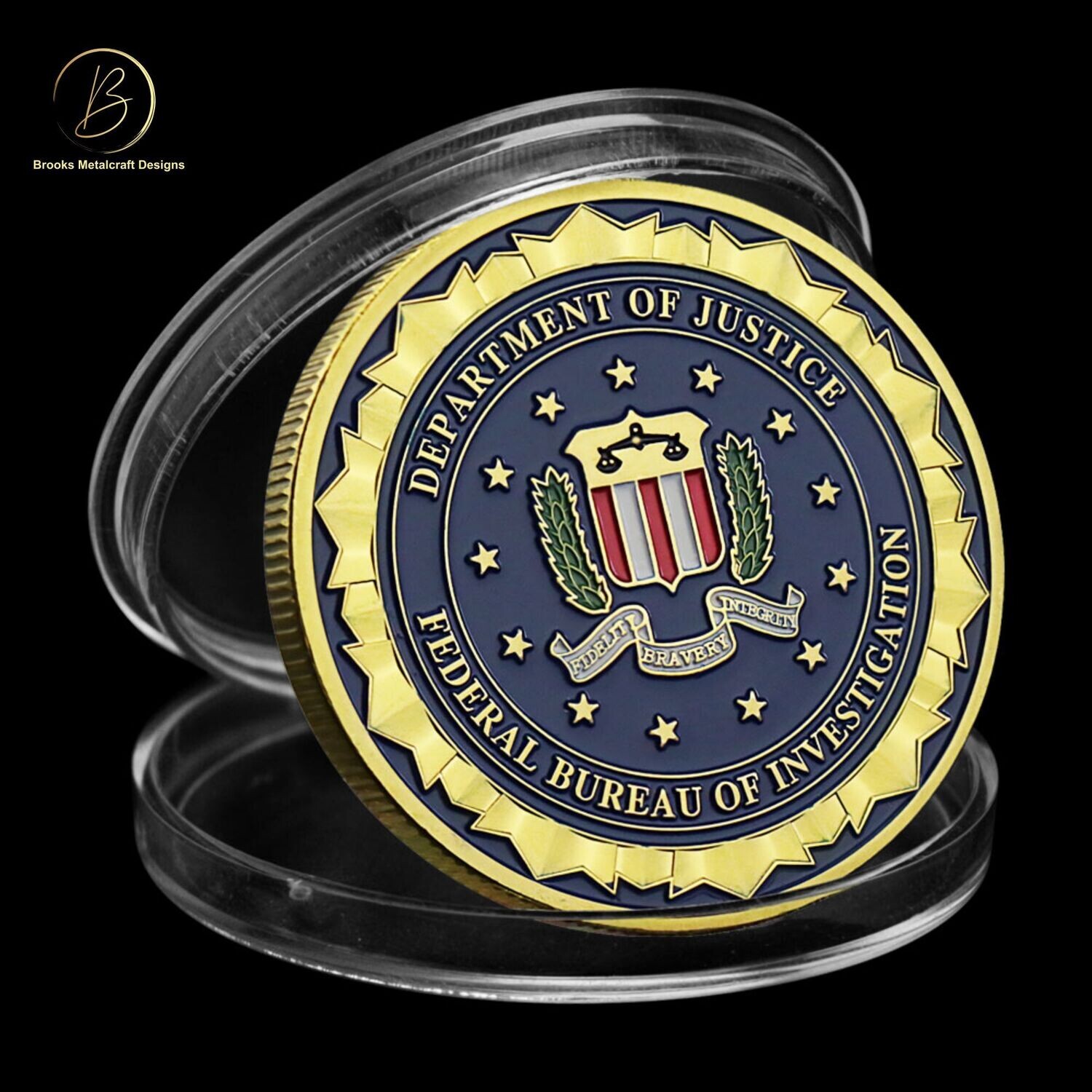 Department of Justice DOJ Gold Federal Bureau of Investigation FBI Challenge Coin