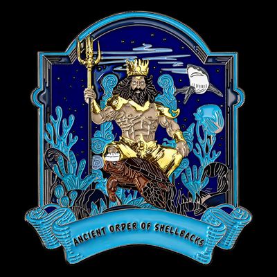 Shellback Crossing the Line Challenge Coin - Updated Design