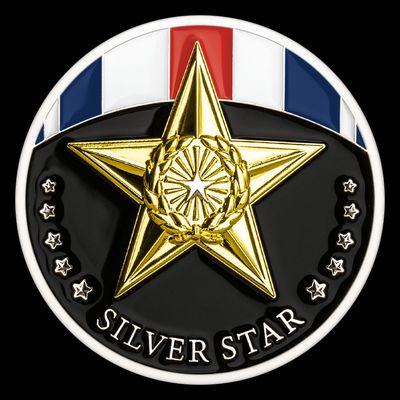 Silver Star Medal Challenge Coin - Updated