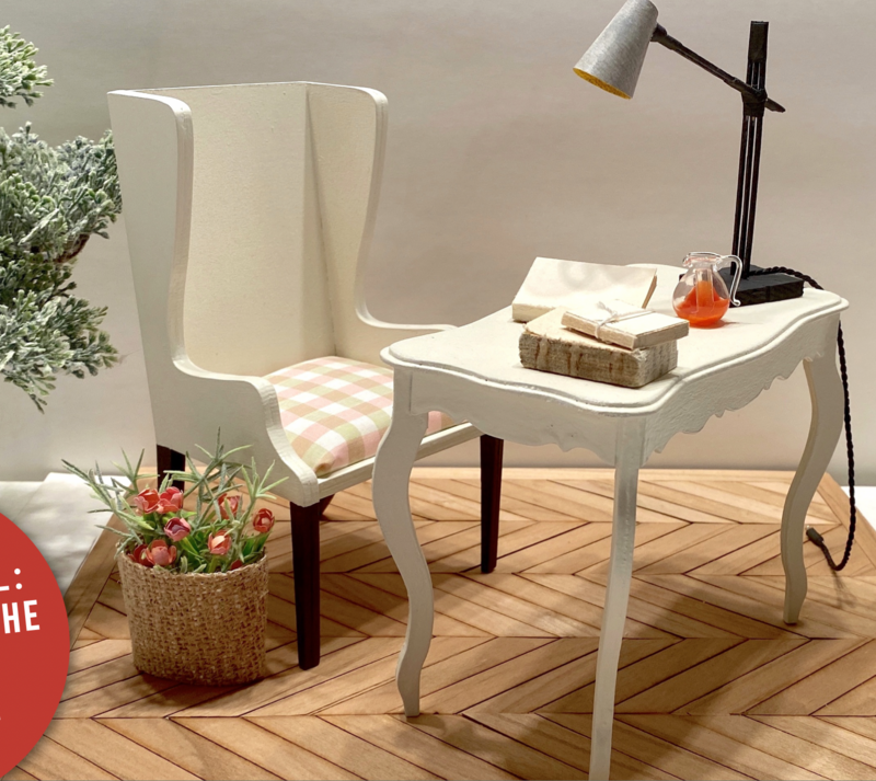 Classic Ladies&#39; Designer-Style Wing Chair – 1/6 scale DIY Kit