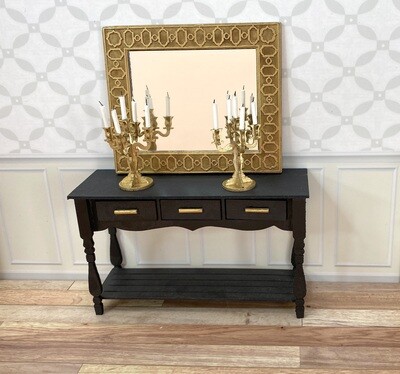 Farmhouse Side Table Vanity with optional Sink – 1/12 Dollhouse DIY Kit