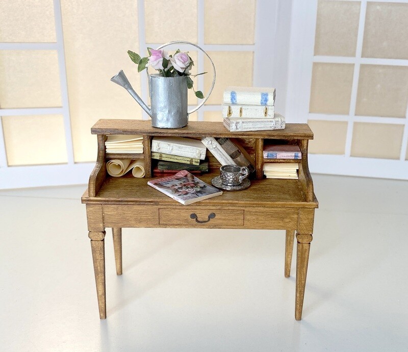 Romantic Antique Writing Desk – 1/6 scale - dollhouse DIY kit