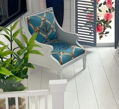 2 Bergére Chairs – complete 1/12 scale Dollhouse DIY  Kit (with Ottoman)