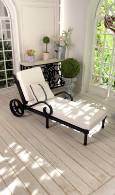 Outdoor Sun Lounger – 1/12 scale Dollhouse DIY  Kit
