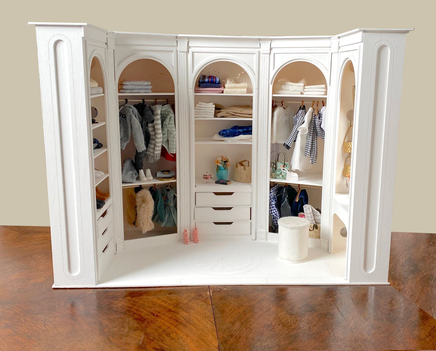 The Walk-in Closet / The Dress Cabinet – DIY kit Fashion Doll Size Miniature Diorama Roombox 1:6 scale DIY kit
