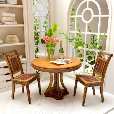 Dining Table and Chairs Wilhelminian Style 1:12 scale miniature DIY-Kit