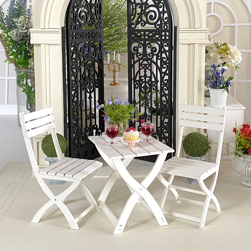 Garden Chairs and Table – 1-6th scale Miniature DIY KIT