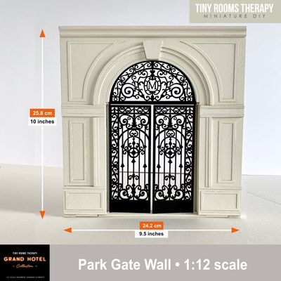 1:12 scale Park Door Wall – the Grand Hotel Selection DIY kit Dollhouse Diorama