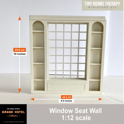1:12 scale Window Seat Wall – the Grand Hotel Selection DIY kit Dollhouse Diorama