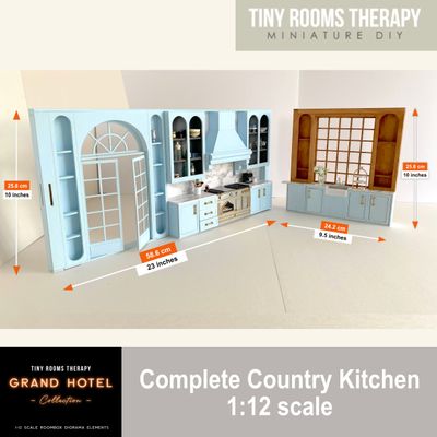 1:12 scale Country Kitchen Suite – the Grand Hotel Selection DIY kit Dollhouse Diorama