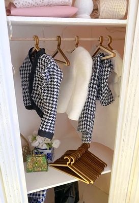 15 Doll Clothes Hangers – 1/6 scale miniature DIY Kit in plywood - 1/12 scale in strong card stock