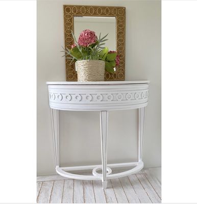 Elegant Halfround Wall Console Table Kit – 1/12 scale or 1/6 scale - dollhouse DIY kit