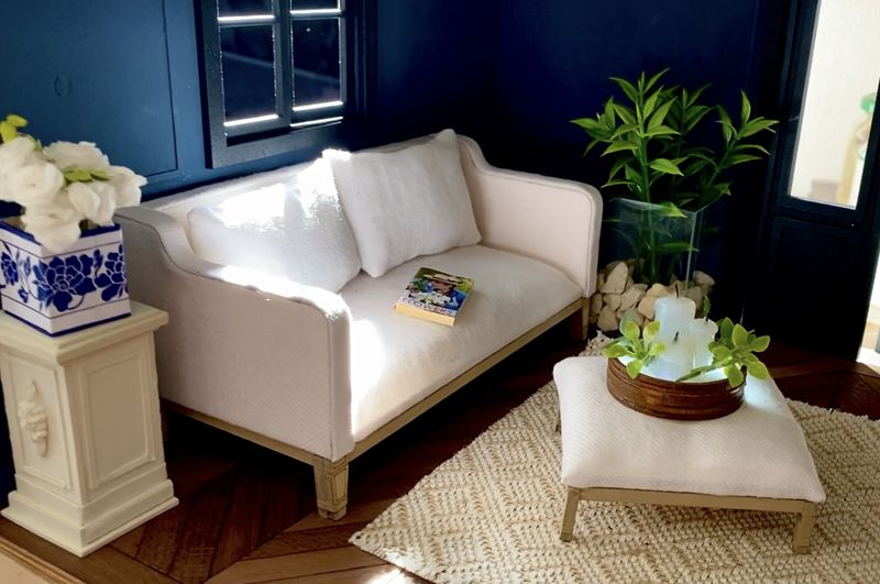 French Country Style Sofa + Ottoman –  DIY Kit 1/12 scale