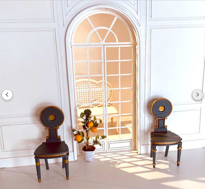 English Hall Chairs – 1:12 miniature DIY-KIT - 2 chairs