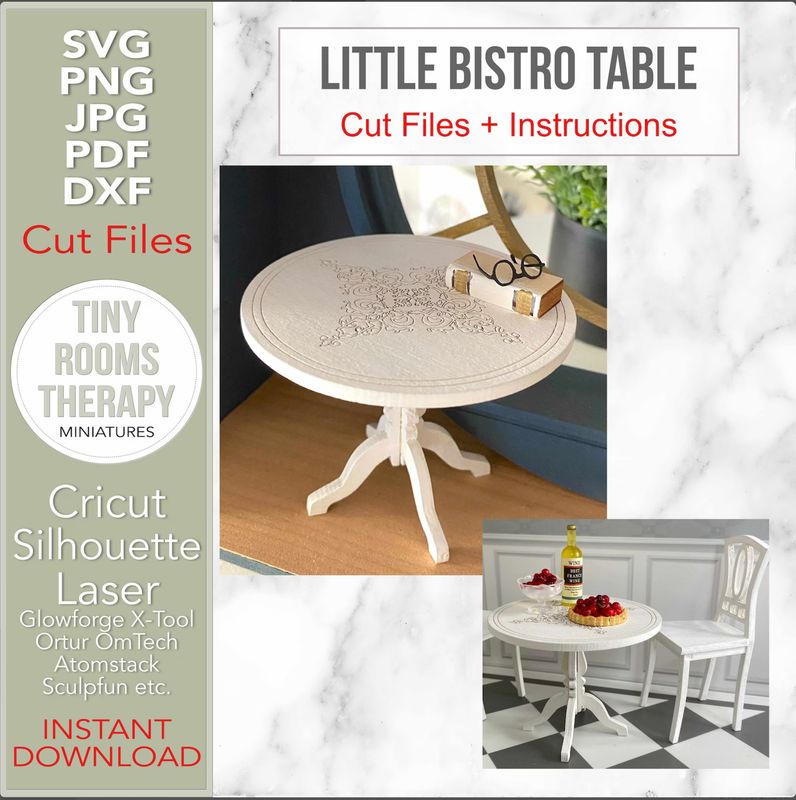 Little Bistro Table in 1/12 scale – Digital Cut Files and Tutorial