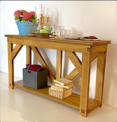 Rustic Farmhouse Console Table - DIY Kit in 1/6 Dollhouse scale