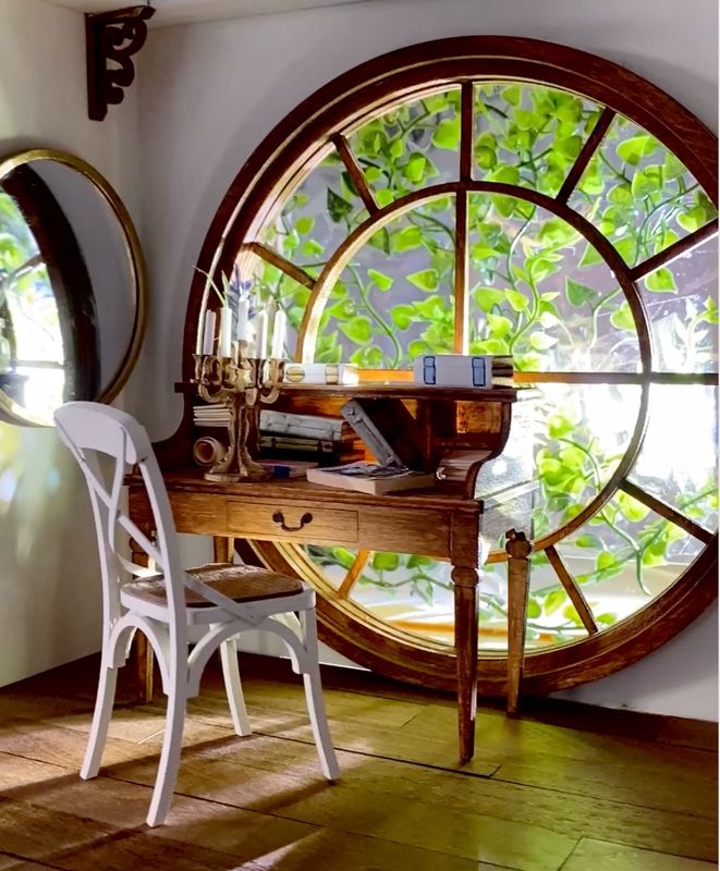 Fantasy Round Window for your Diorama Project (only window &amp; frames) as DIY-Kit