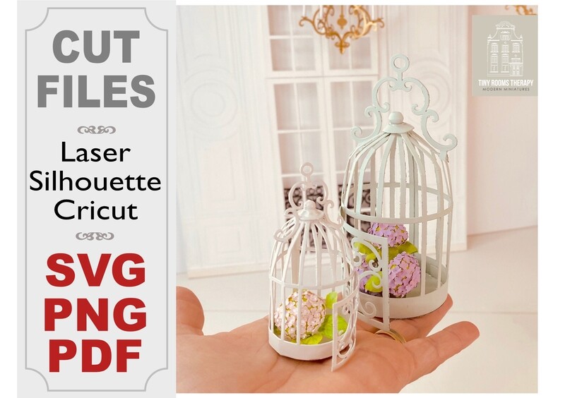 Mini Birdcages – 1/12 scale – digital Cut Files for Plotter &amp; Laser + Tutorial
