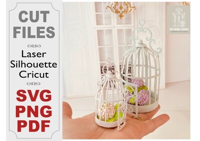 Mini Birdcages – 1/12 scale – digital Cut Files for Plotter &amp; Laser + Tutorial
