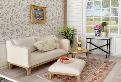 French Country Style Sofa + Ottoman –  DIY Kit 1/12 scale