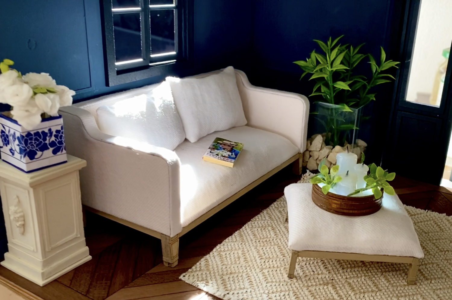 French Country Style Sofa + Ottoman –  DIY Kit 1/12 scale