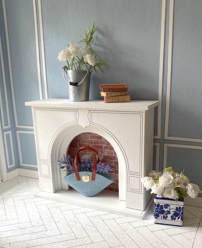 Miniature Open Fireplace Mantelpiece – 1/12 scale or 1/6 scale Dollhouse DIY Kit