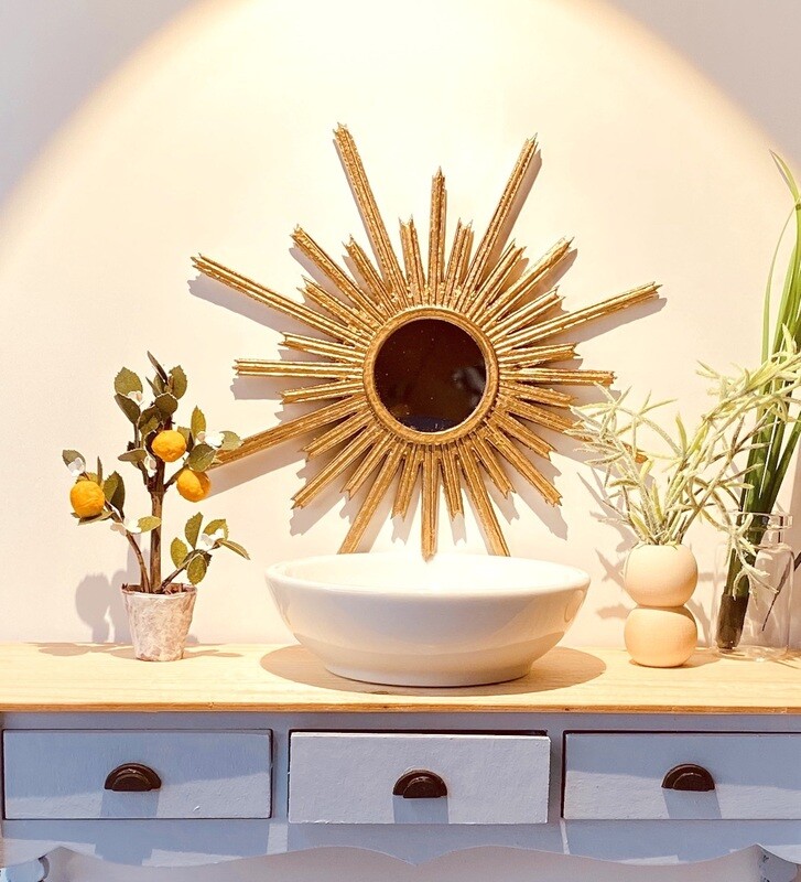Sunburst Dollhouse Mirror – 1/12 scale