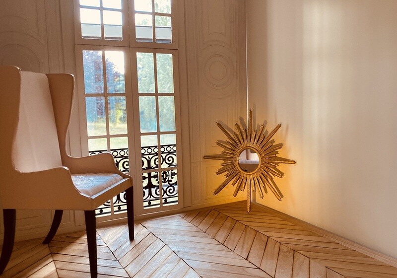 Sunburst Dollhouse Mirror – 1/12 scale