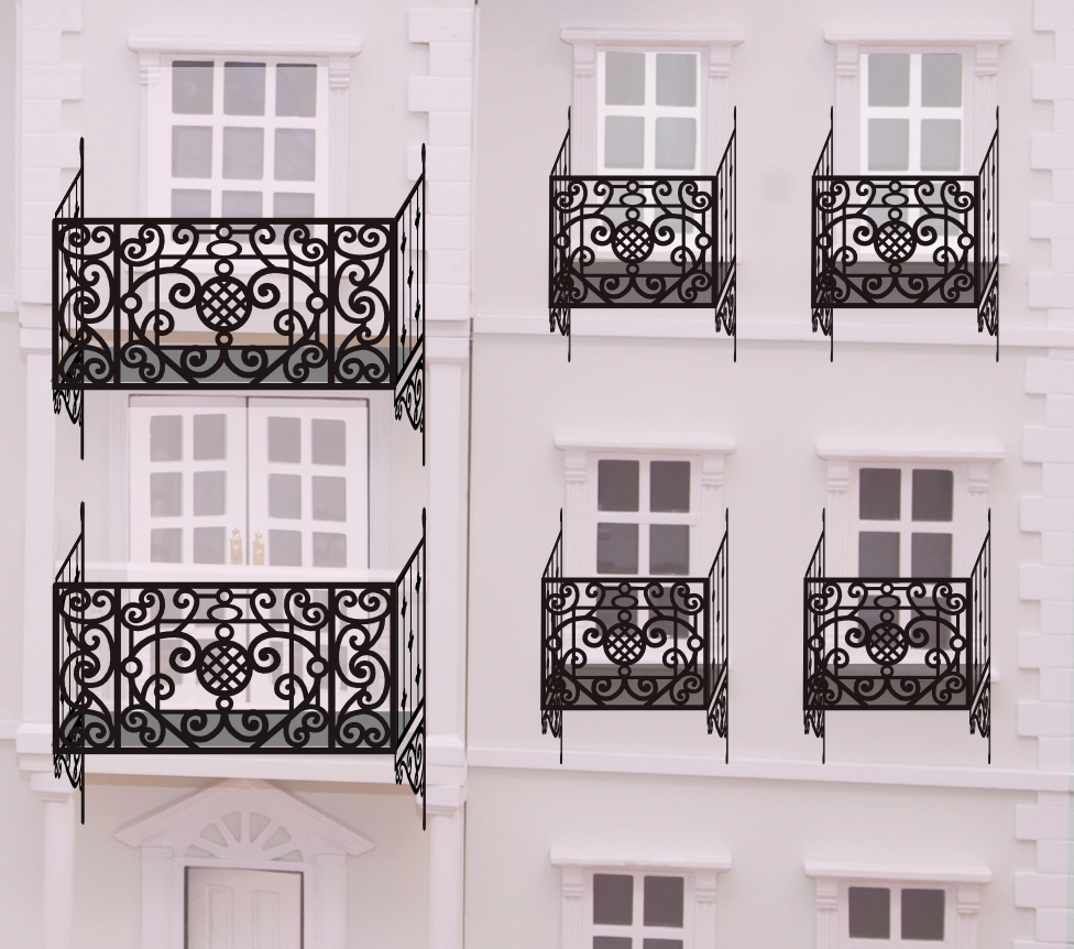 Wrought Iron Dollhouse Balconies – 2 Sizes Included – Digital Cut Files + Tutorial
