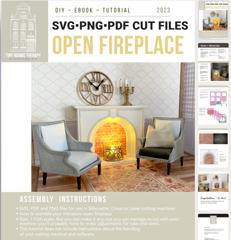 Open Fireplace Mantelpiece 1/12 scale – Digital Cut Files