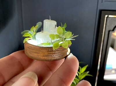 Candle Tray Lamp ready made Miniature with functioning lights included 1/12 scale