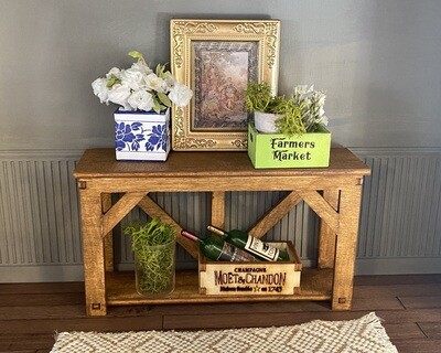 Rustic Farmhouse Console Table - DIY-Kit in 1/12 Dollhouse scale