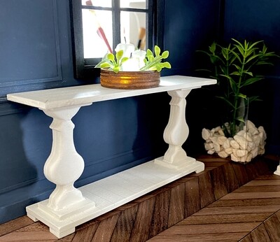 Classic Wood Pillar Table Console – 1/12 Dollhouse scale DIY kit