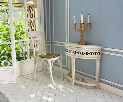 Elegant Halfround Wall Console Table Kit – 1/12 scale or 1/6 scale - dollhouse DIY kit