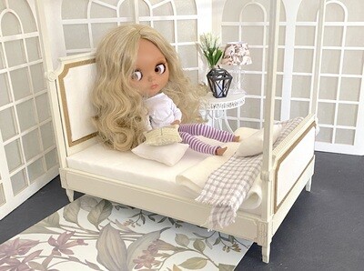 Four Poster Canopy Fashiondoll Bed 1/6 scale DIY kit – dollhouse bed for 12-13 inch 30 cm dolls