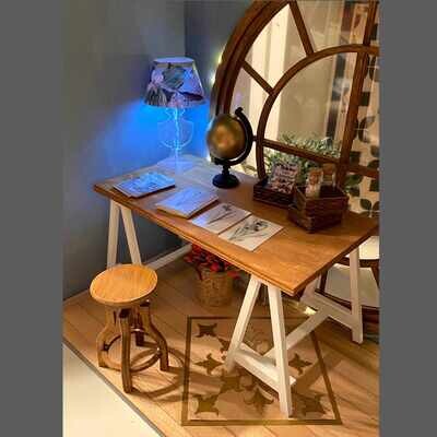 Trestle Table + Stool – 1/6 scale DIY Kit for Fashion Doll