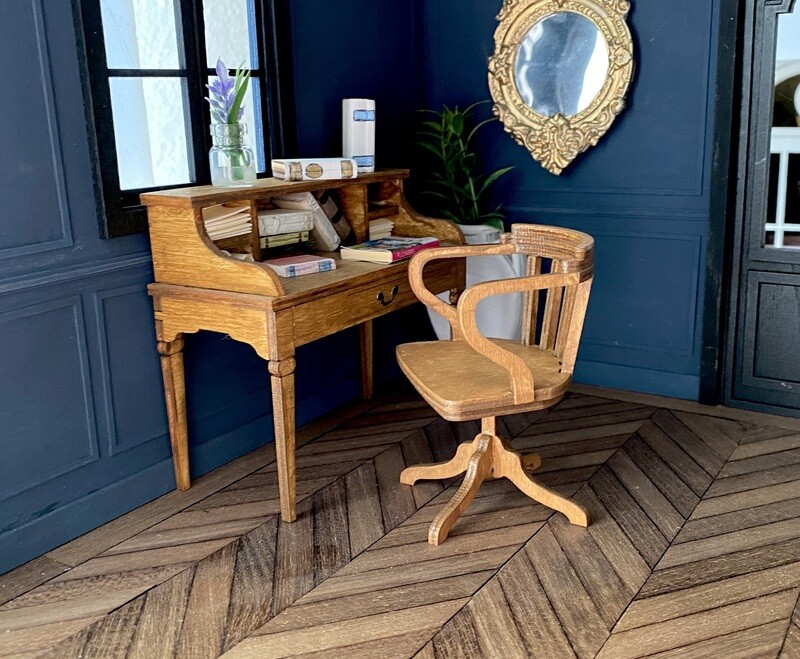 Vintage Office Chair – 1/12 scale miniature DIY Kit - Dollhouse Furniture