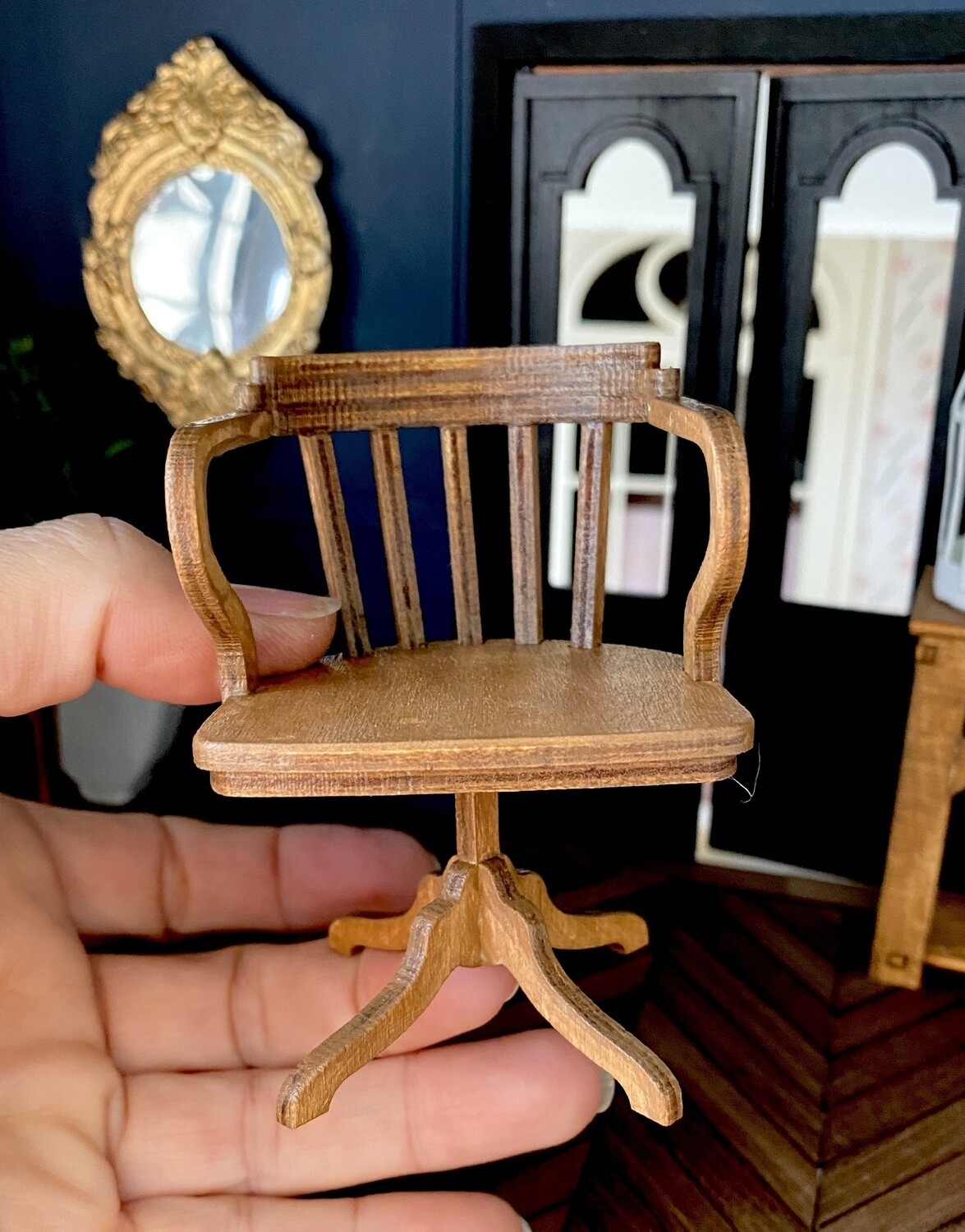 Vintage Office Chair – 1/12 scale miniature DIY Kit - Dollhouse Furniture