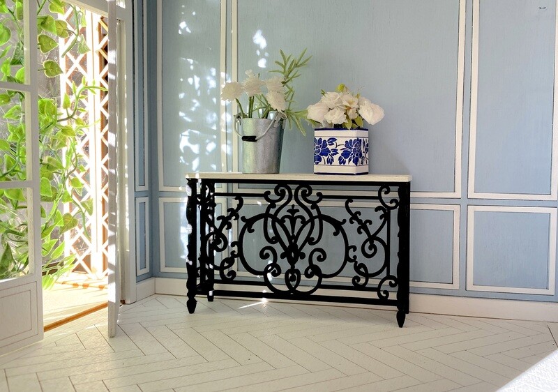 Wrought Iron Style Console Table – 1/12 Dollhouse scale DIY kit